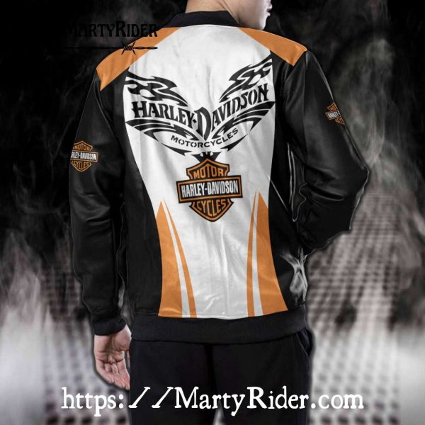 White Black Harley Davidson Bomber Jackets bomber harley jacket