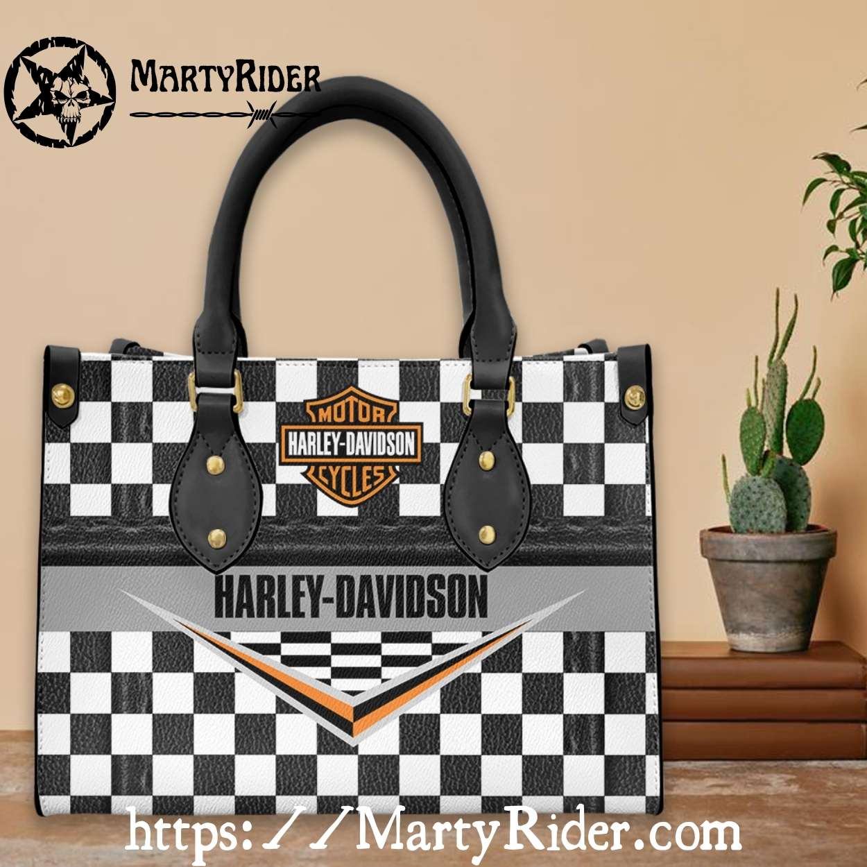White Checkerboard Style Harley Davidson Leather Bags White Checkerboard Style Harley Davidson Leather Bags