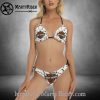 Orange Floral Crest Bikini Harley Davidson Tribal