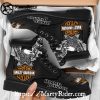 Eagle Emblem Custom Name Harley Davidson Crocs Black