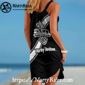 White Stripe Harley Davidson Dresses Beach Vibe