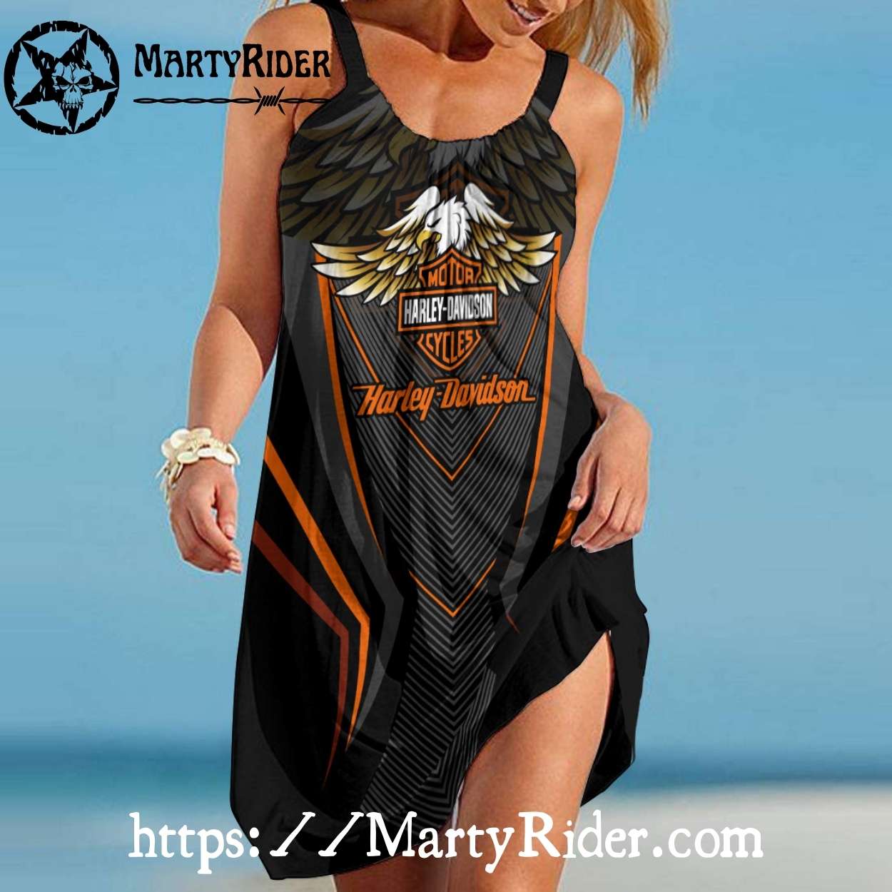 Winged Emblem Harley Davidson Dresses Beach Style Winged Emblem Harley Davidson Dresses Beach Style