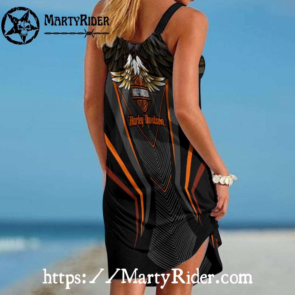 Winged Emblem Harley Davidson Dresses Beach Style Winged Emblem Harley Davidson Dresses Beach Style