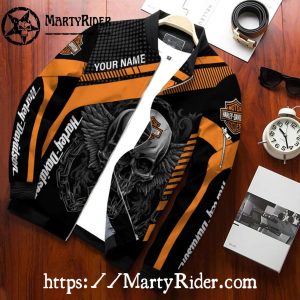 Winged Skull Chains bomber jacket Harley Davidson Bomber