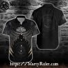 Winged Skull Mesh Pattern Harley Davidson Aloha Shirt