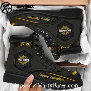 Yellow Hexagon Harley Davidson Shoes Timberland Boots