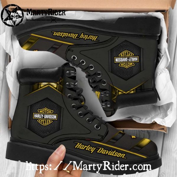 Yellow Hexagon Harley Davidson Shoes Timberland Boots