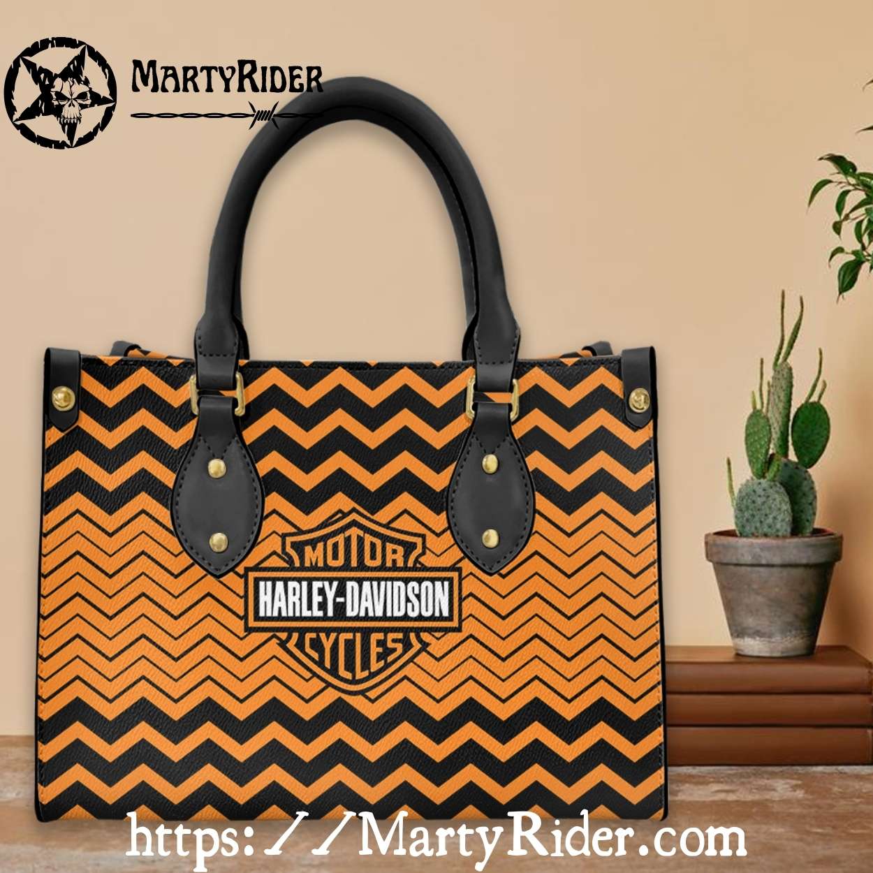 Zigzag Orange Black Pattern Harley Davidson Leather Bags Zigzag Orange Black Pattern Harley Davidson Leather Bags