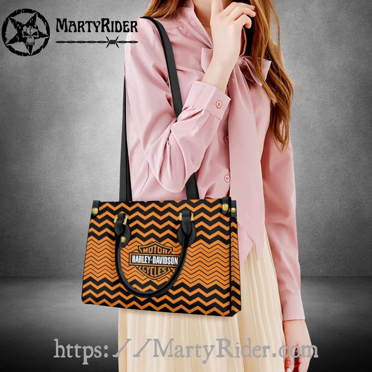 Zigzag Orange Black Pattern Harley Davidson Leather Bags Zigzag Orange Black Pattern Harley Davidson Leather Bags