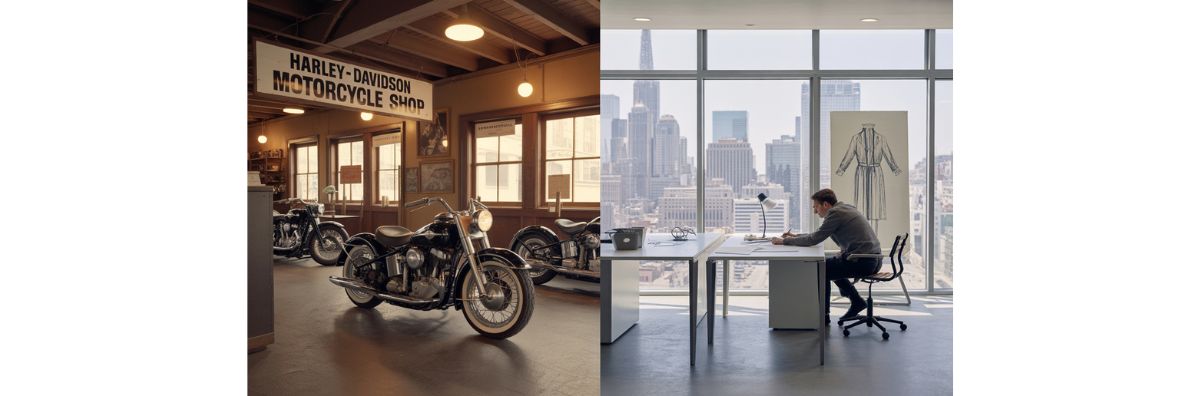 classic Harley dealership to modern MartyRider office