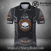 Chrome Skull Splash Harley Davidson Polo Shirt