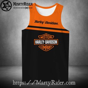 Classic Bar Logo Harley Davidson Tank Top in Orange