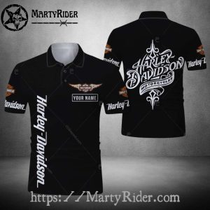 Classic Black Logo Harley Davidson Polo Shirt