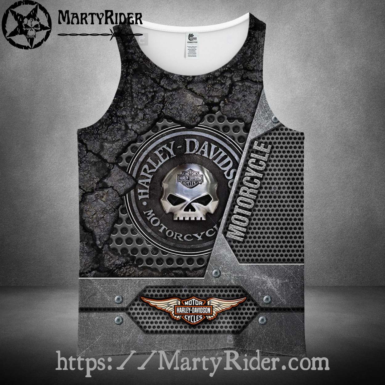 Cracked Asphalt Skull Harley Davidson Tank Top Design Cracked Asphalt Skull Harley Davidson Tank Top Design