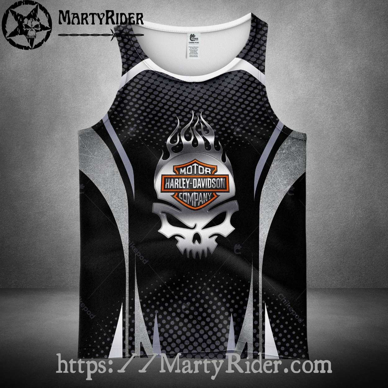Flaming Skull Badge Harley Davidson Tank Top Art Flaming Skull Badge Harley Davidson Tank Top Art