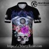 Black Flame Skull Harley Davidson Polo Shirt