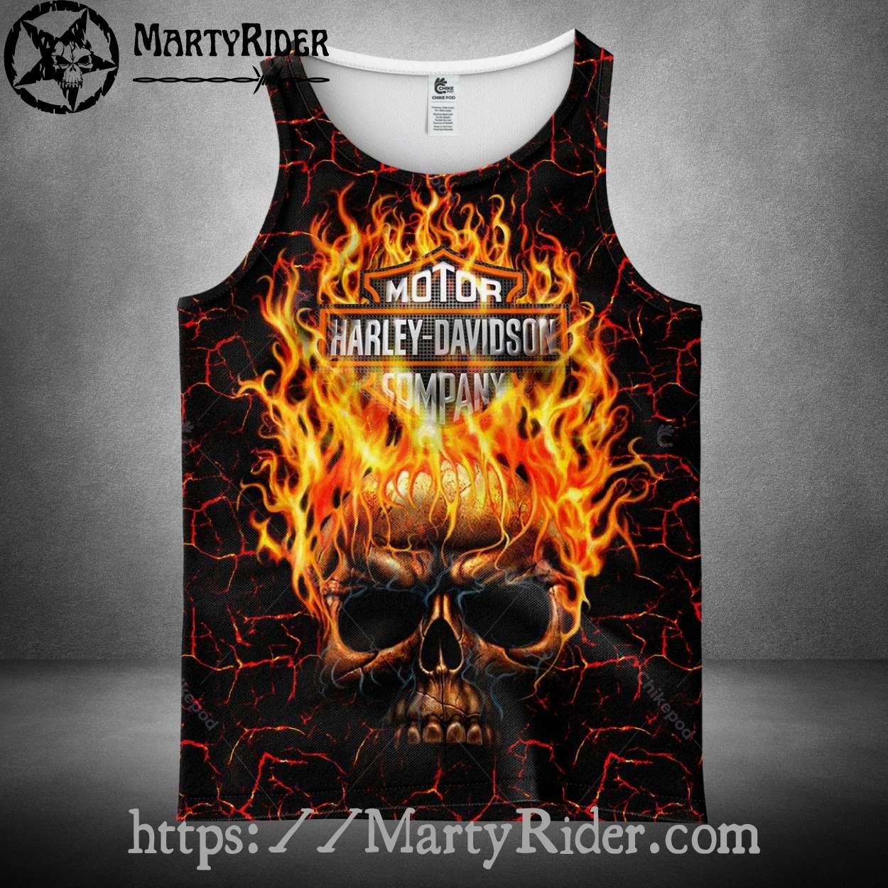 Inferno Skull Fire Harley Davidson Tank Top for Bikers Inferno Skull Fire Harley Davidson Tank Top for Bikers