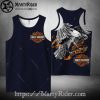 Flaming Skull Badge Harley Davidson Tank Top Art