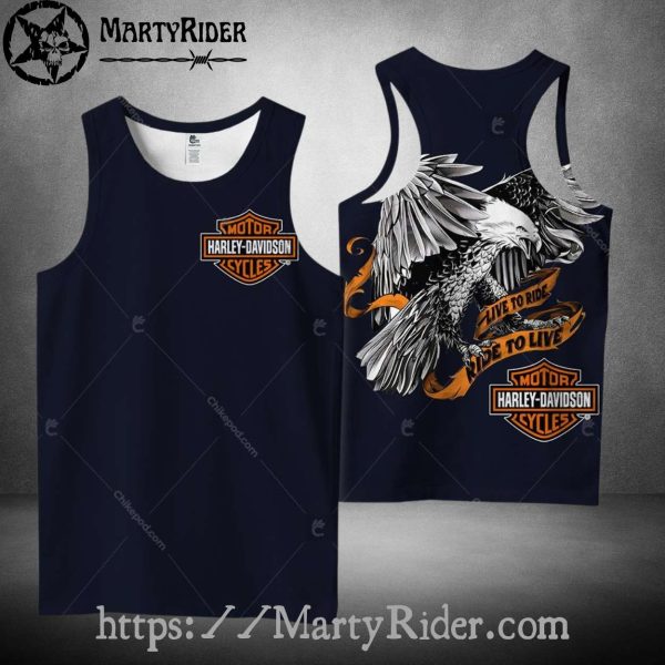 Live to Ride Eagle Harley Davidson Tank Top Bold Look