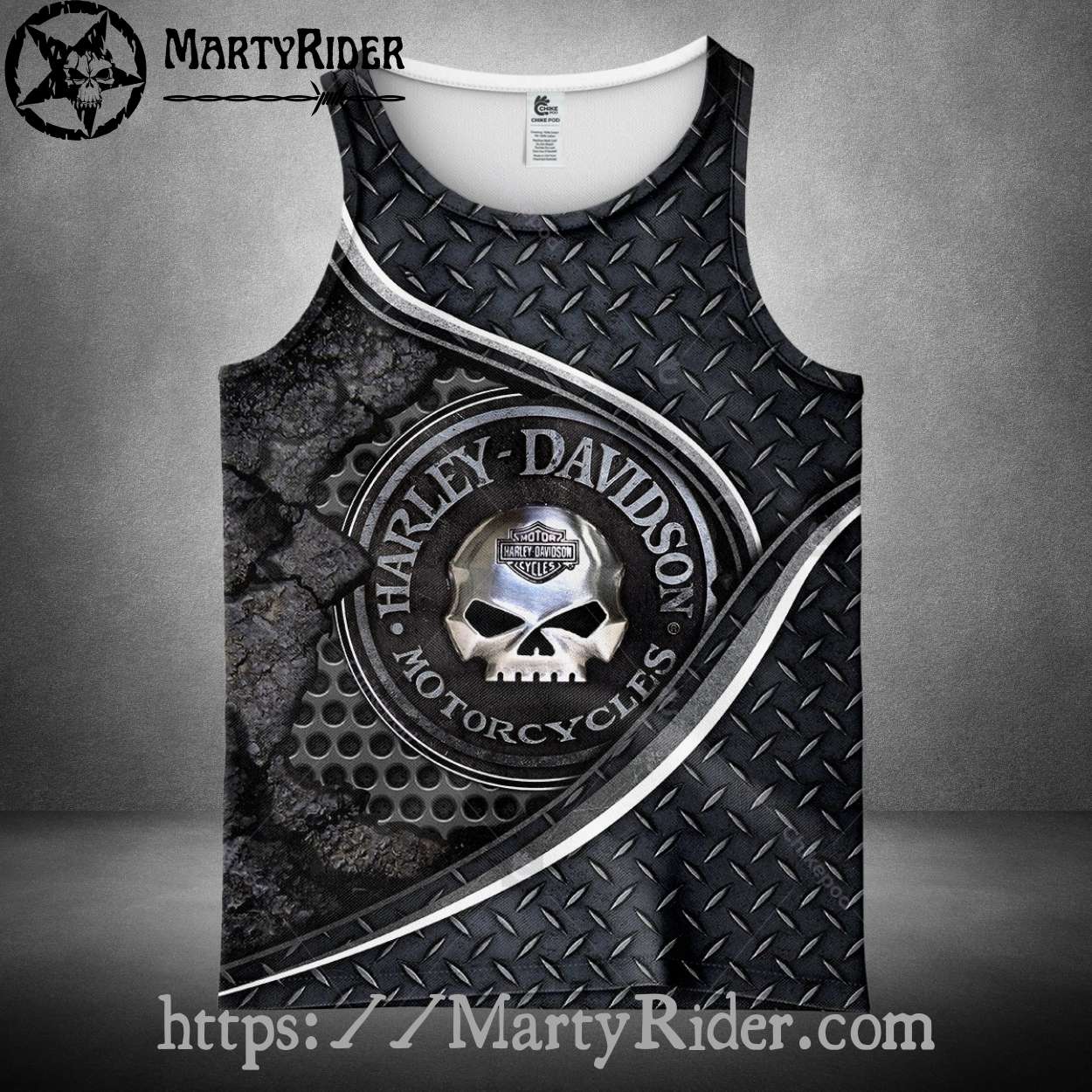 Metal Plate Texture Harley Davidson Tank Top Skull Metal Plate Texture Harley Davidson Tank Top Skull