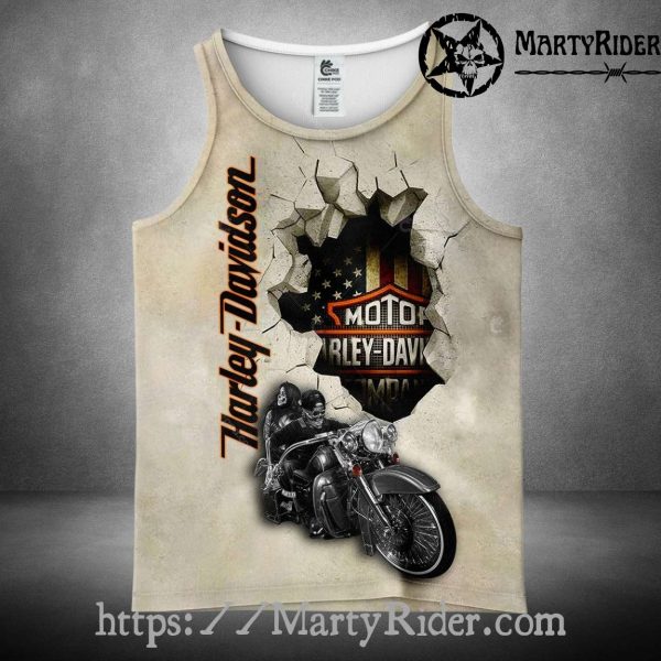 Motor Wall Breakout Harley Tank Top for Motorcycle Fans