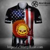 Pastel Sugar Skull Harley Davidson Polo Shirt