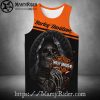 Orange Skull Blaze Harley Tank Top for Biker Edge