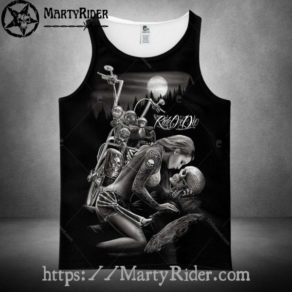 Ride or Die Skeleton Love Harley Tank Top for Rebels