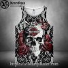 V-Twin Engine Skull Blue Harley Davidson Tank Top Men