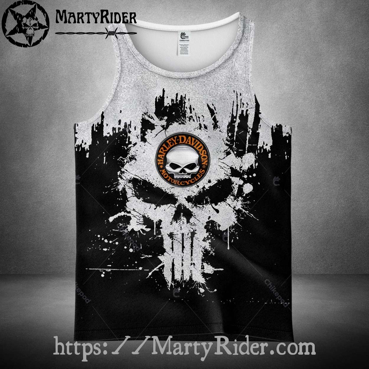 Splatter Skull Grunge Harley Davidson Tank Top Style Splatter Skull Grunge Harley Davidson Tank Top Style