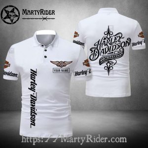 White Wing Logo Harley Davidson Polo Shirt